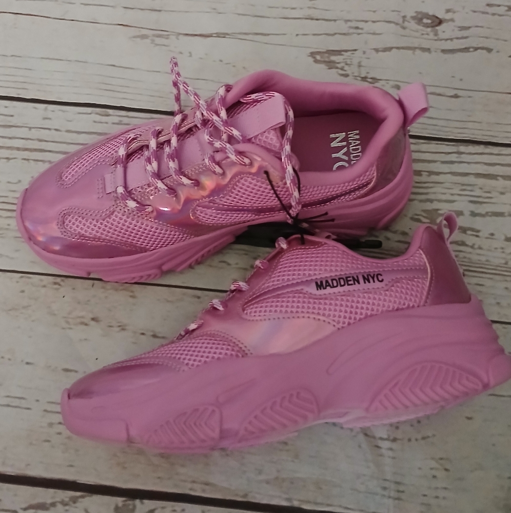 Madden New York Girls Dark Pink "Dad" Sneakers Size 4
